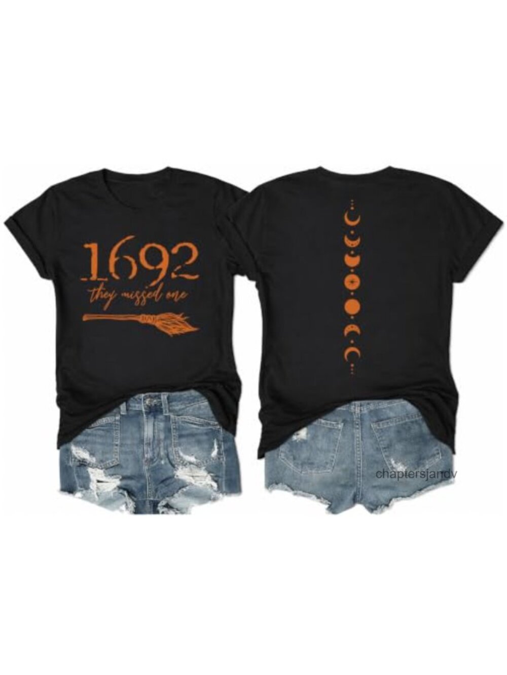 Women's Halloween Witch Graphic T-Shirt Cotton Crewneck Short Sleeve Tee